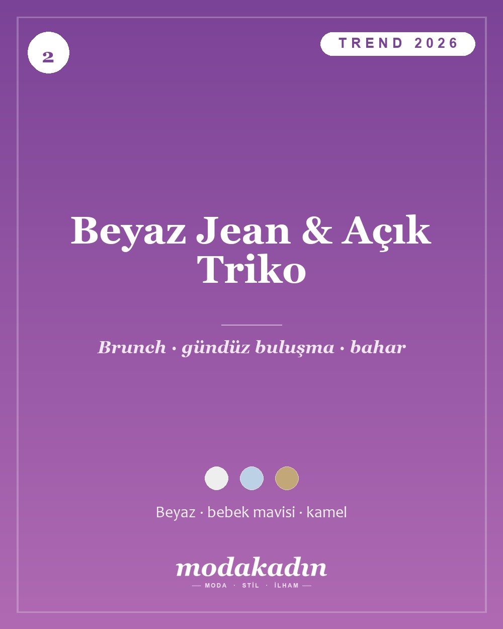 Beyaz yüksek bel jean ve açık mavi triko ile ferah günlük kombin