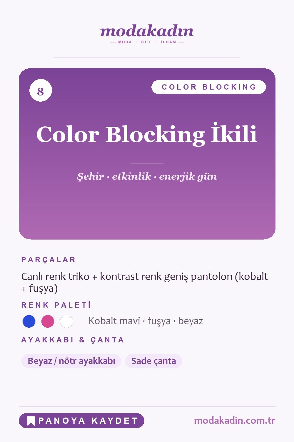 Color blocking kombini Pinterest pini