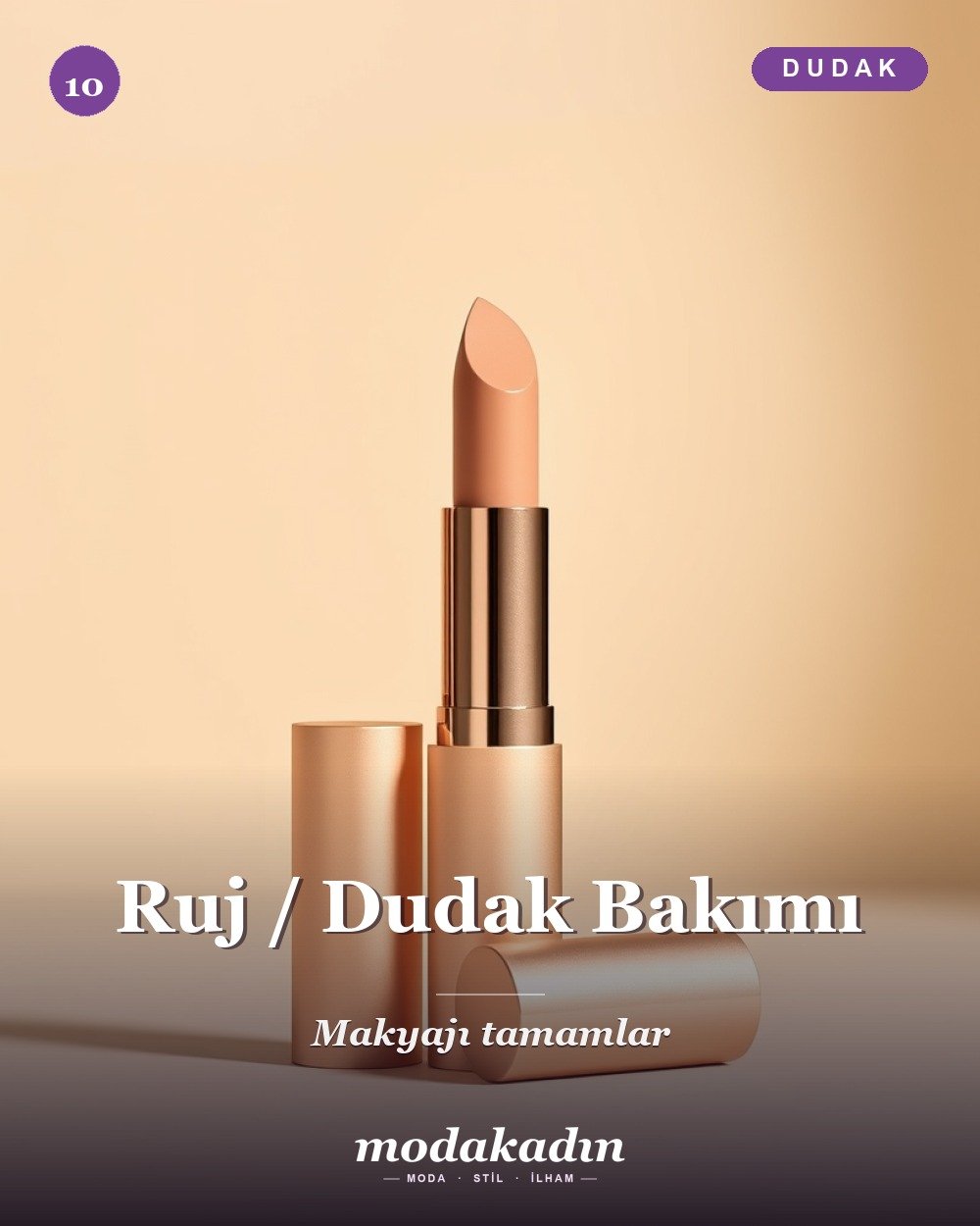 Günlük makyajda ruj ve dudak adımı