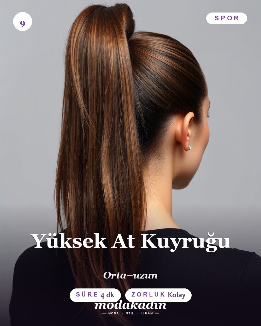 Yüksek at kuyruğu spor saç modeli